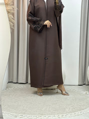C Brown Lasercut Eid Abaya