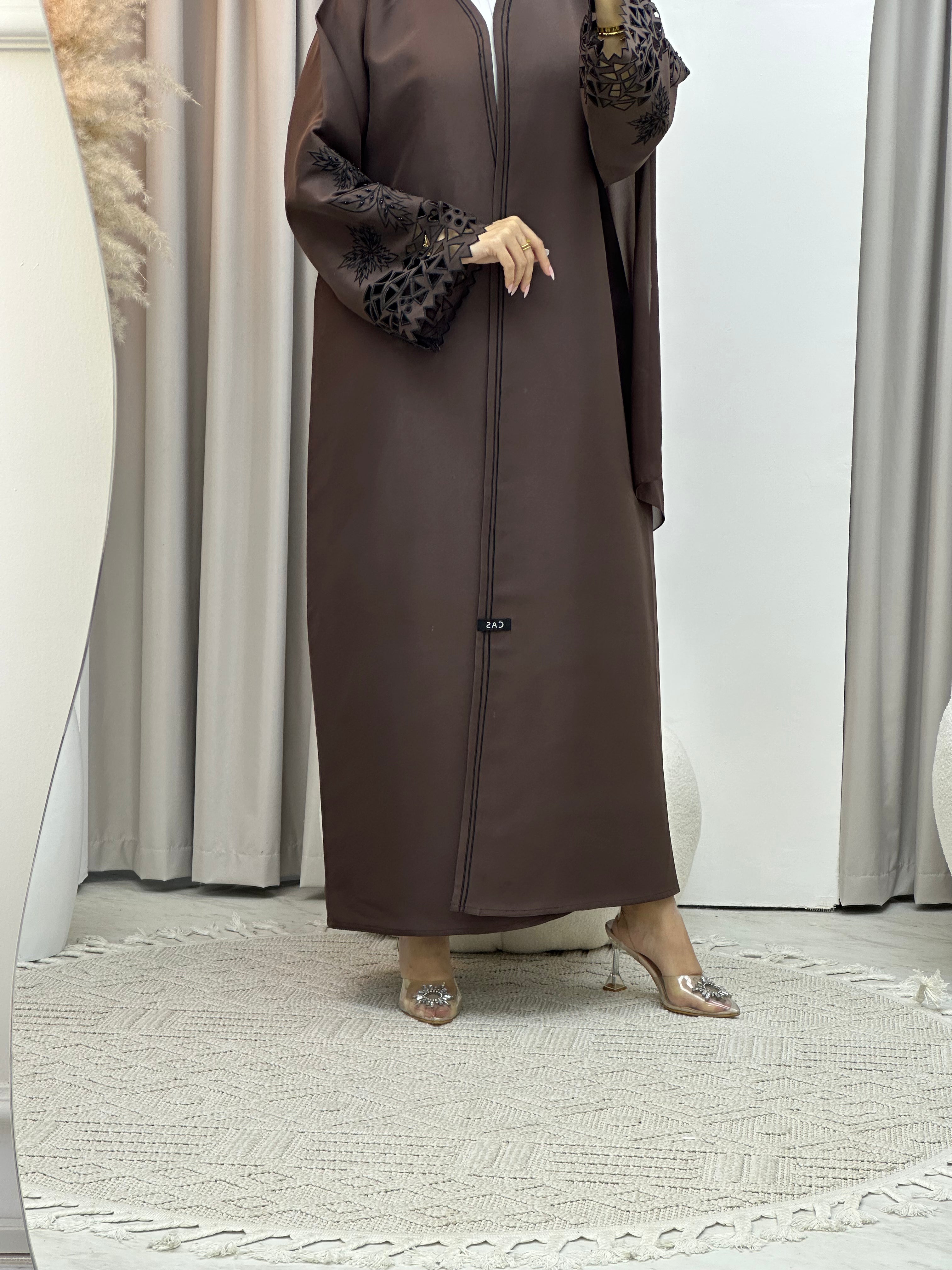 C Brown Lasercut Eid Abaya