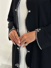 C 1042 Black Beaded Abaya