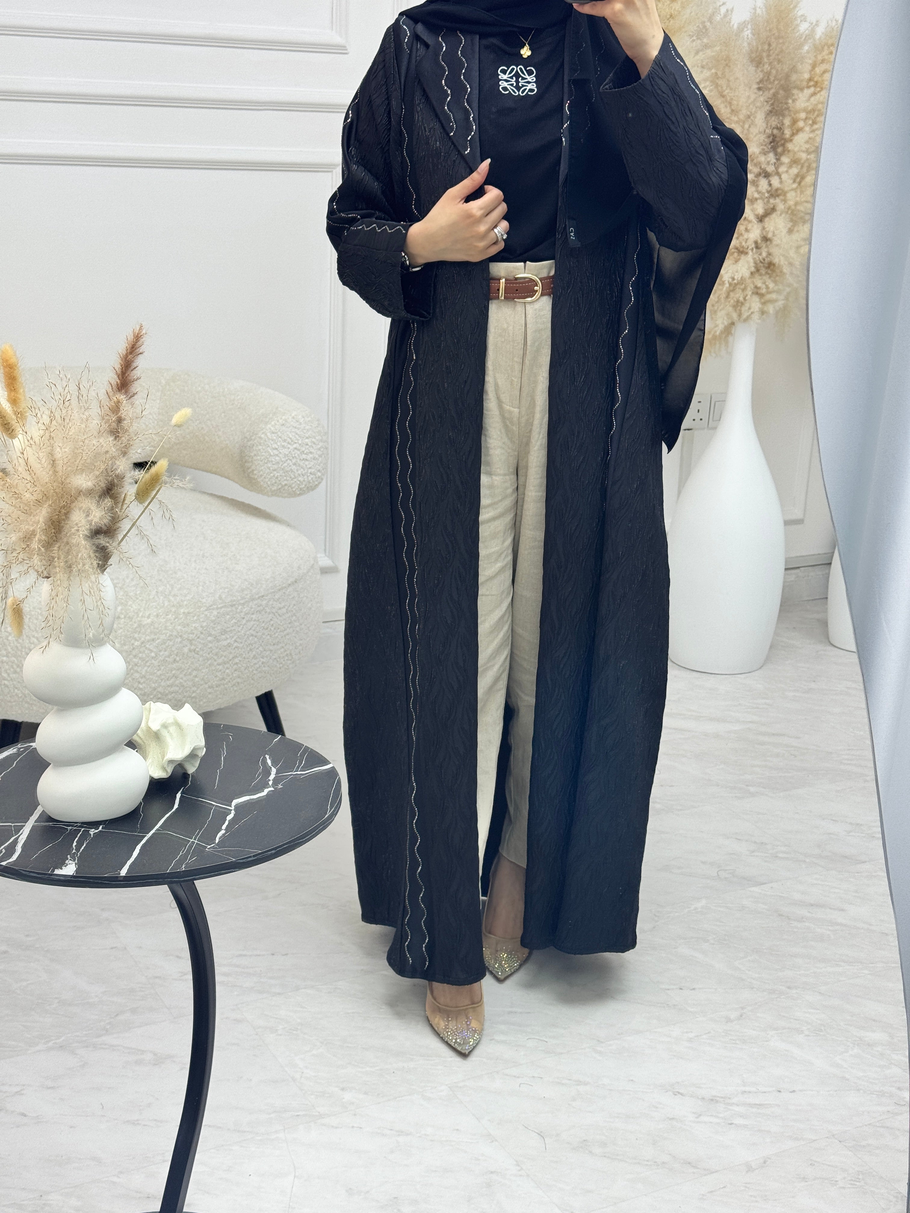 C 1213 Black Coat Abaya