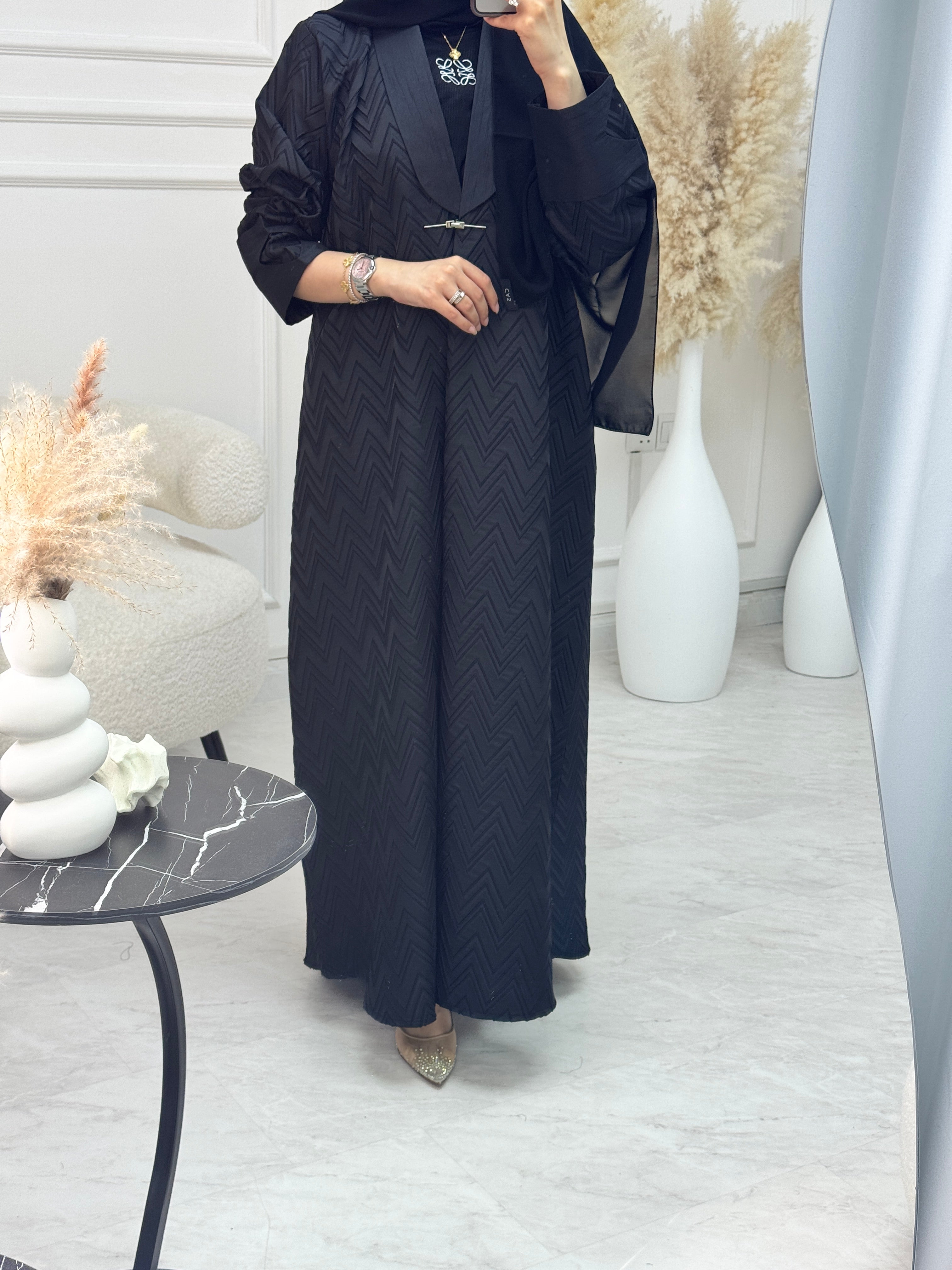 C 1214 Black Coat Abaya