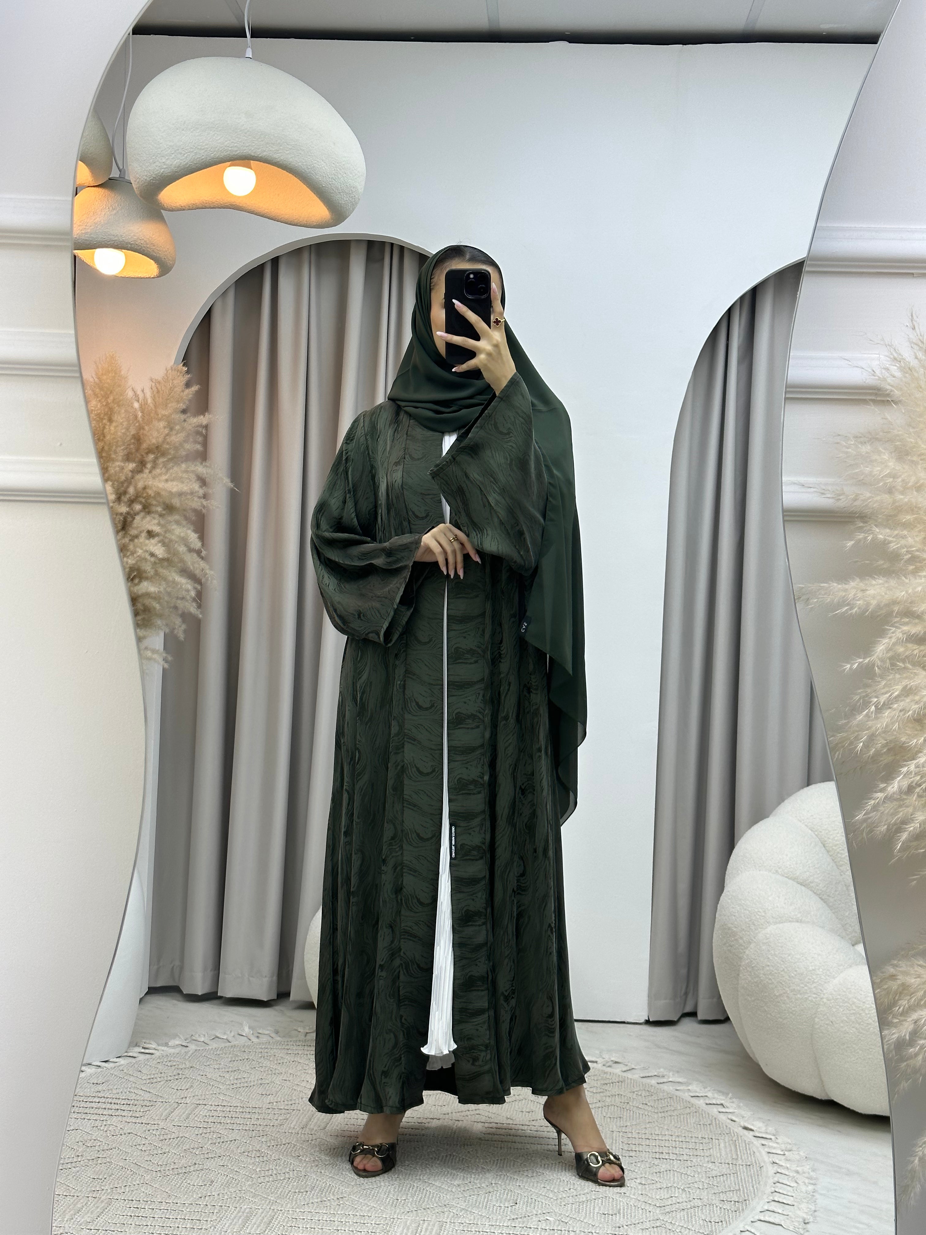 C Green Shimmer Premium Abaya
