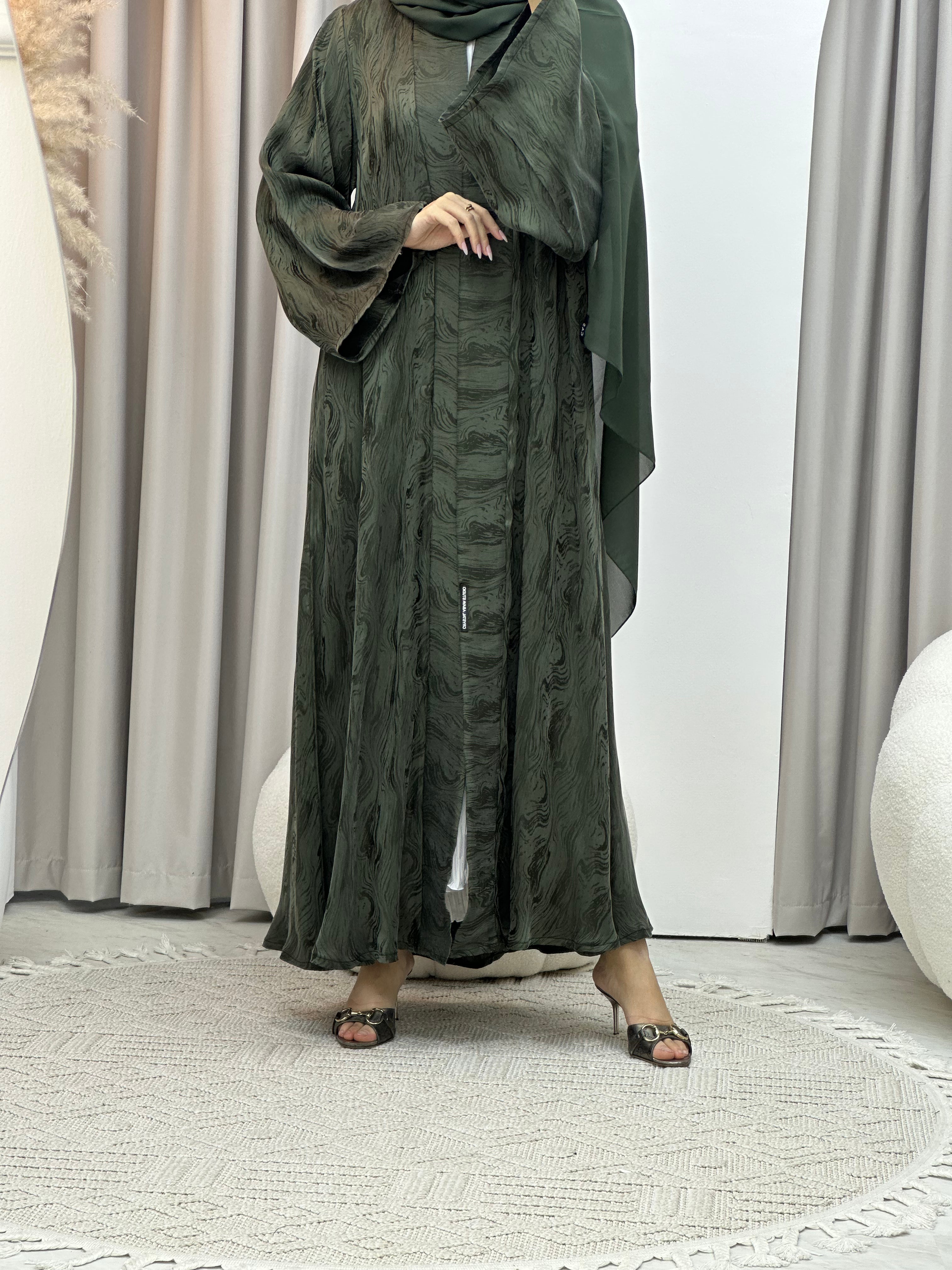 C Green Shimmer Premium Abaya