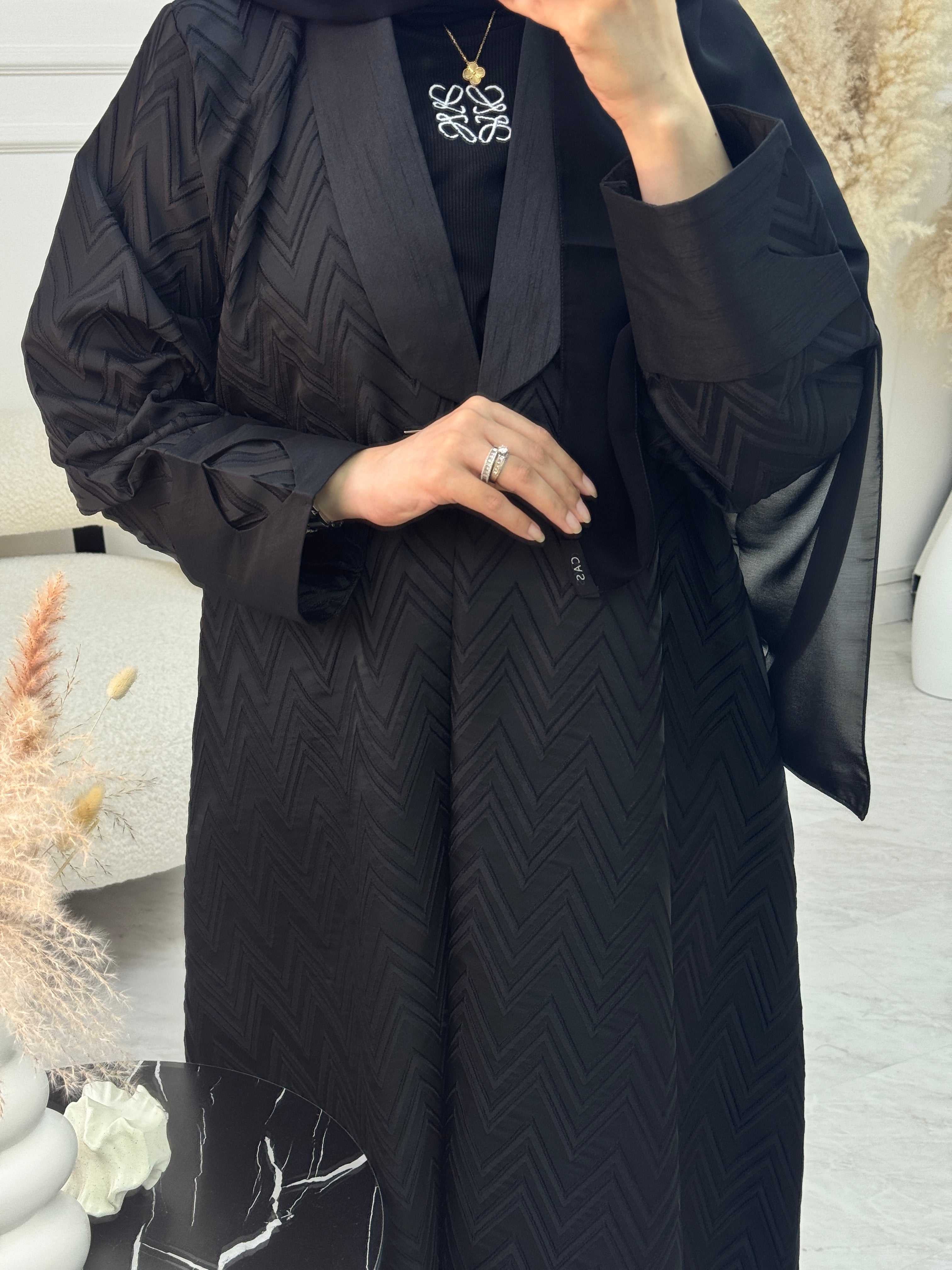 C 1214 Black Coat Abaya