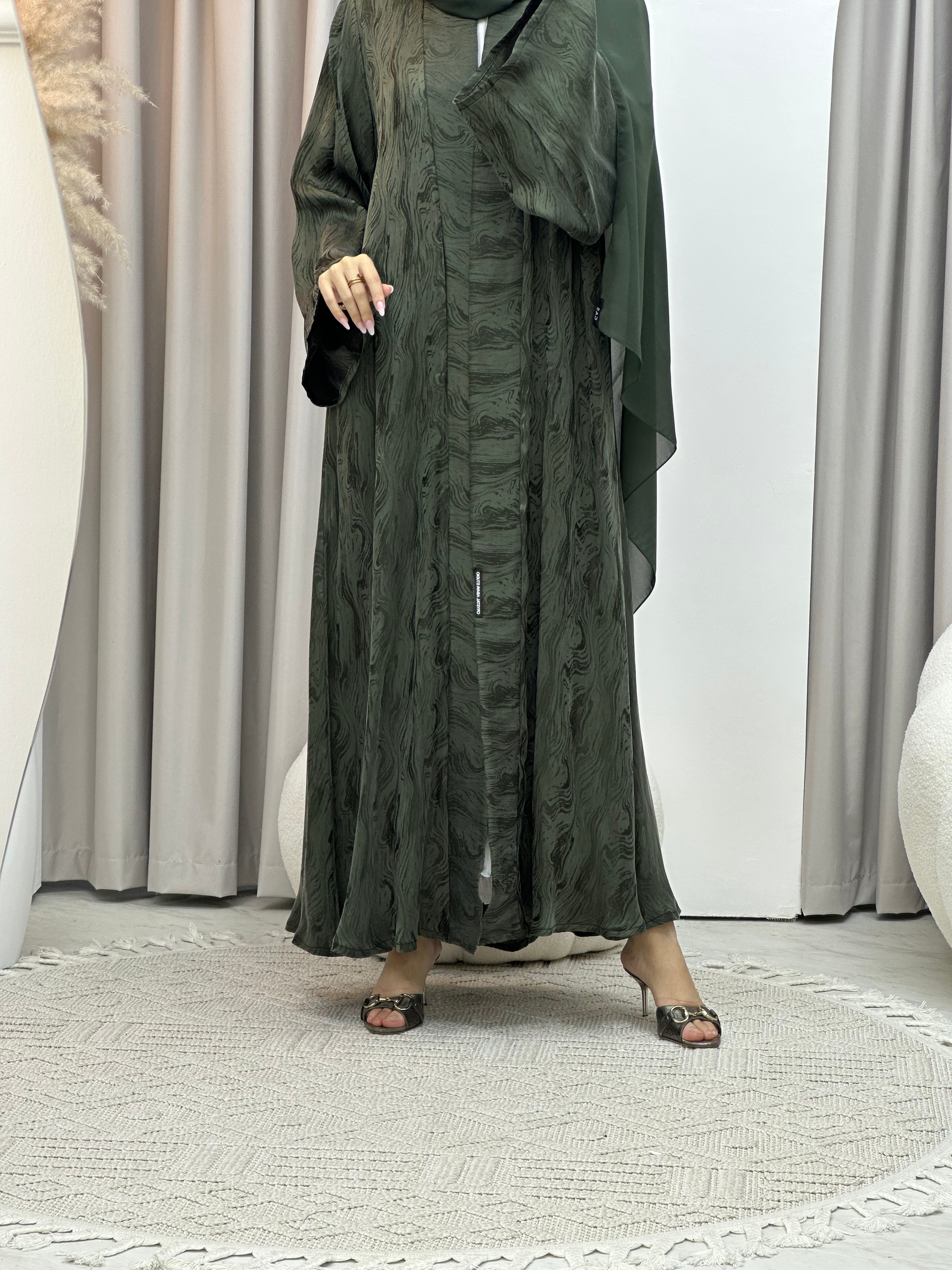 C Green Shimmer Premium Abaya