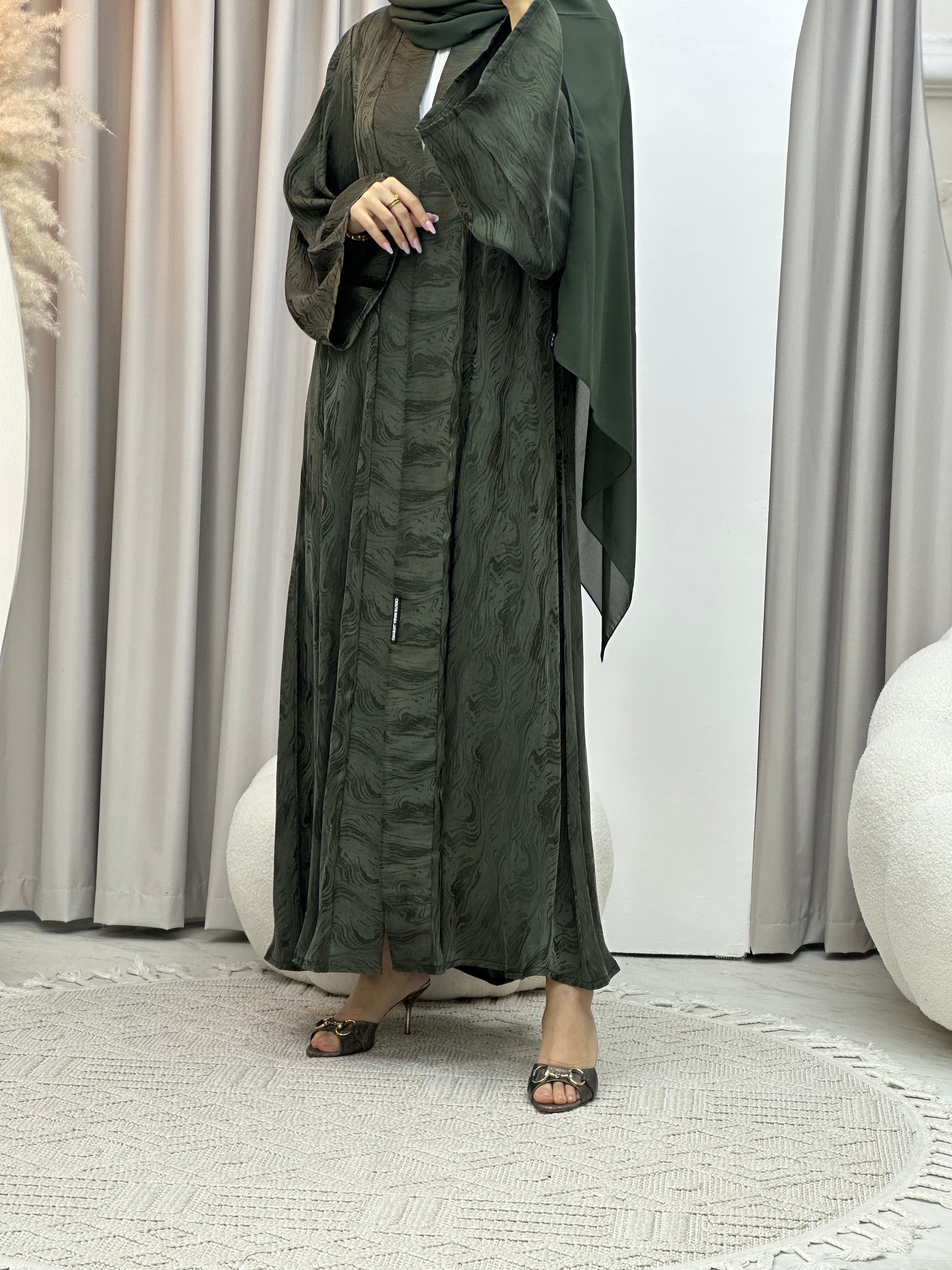 C Green Shimmer Premium Abaya
