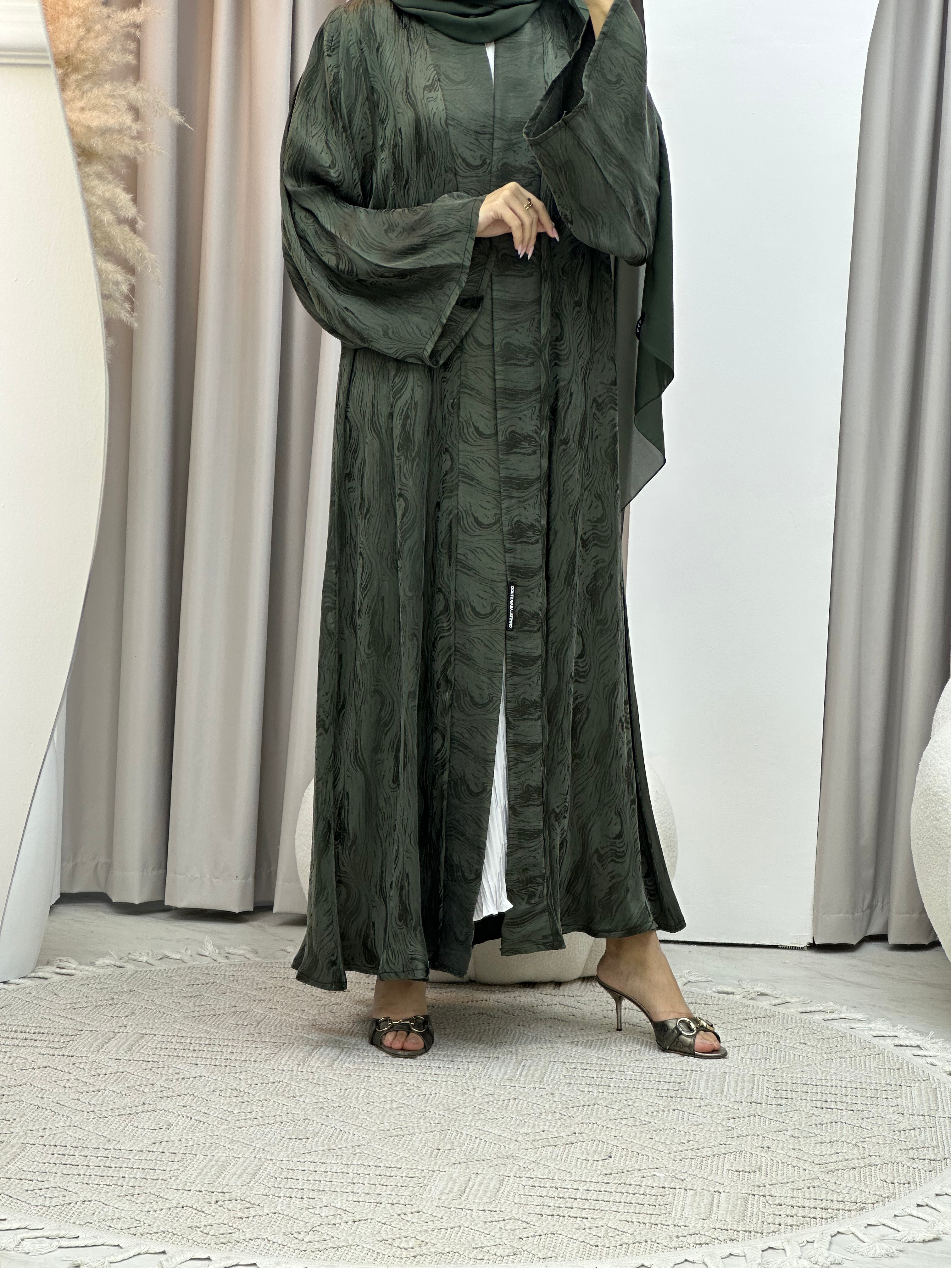 C Green Shimmer Premium Abaya
