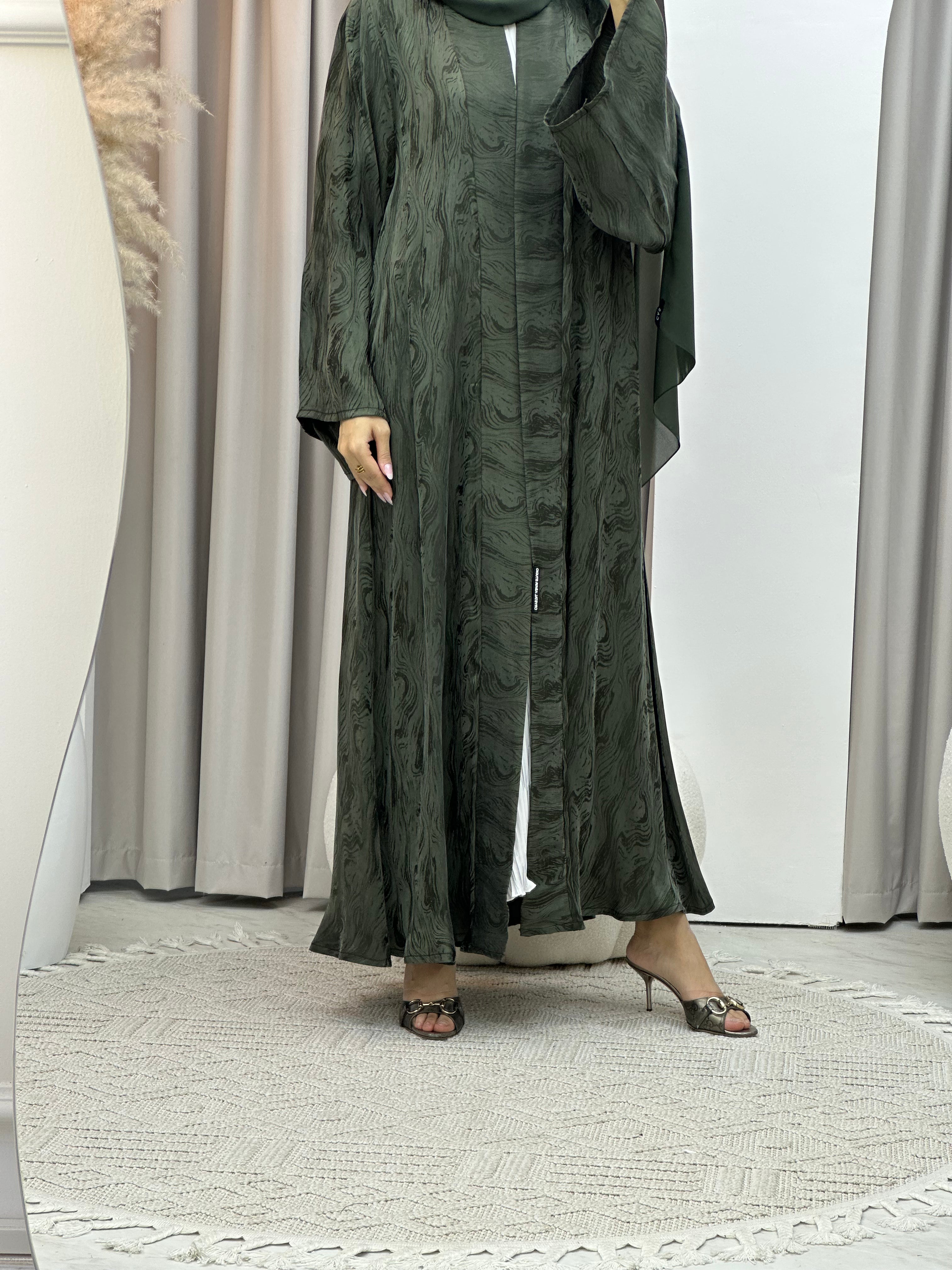 C Green Shimmer Premium Abaya