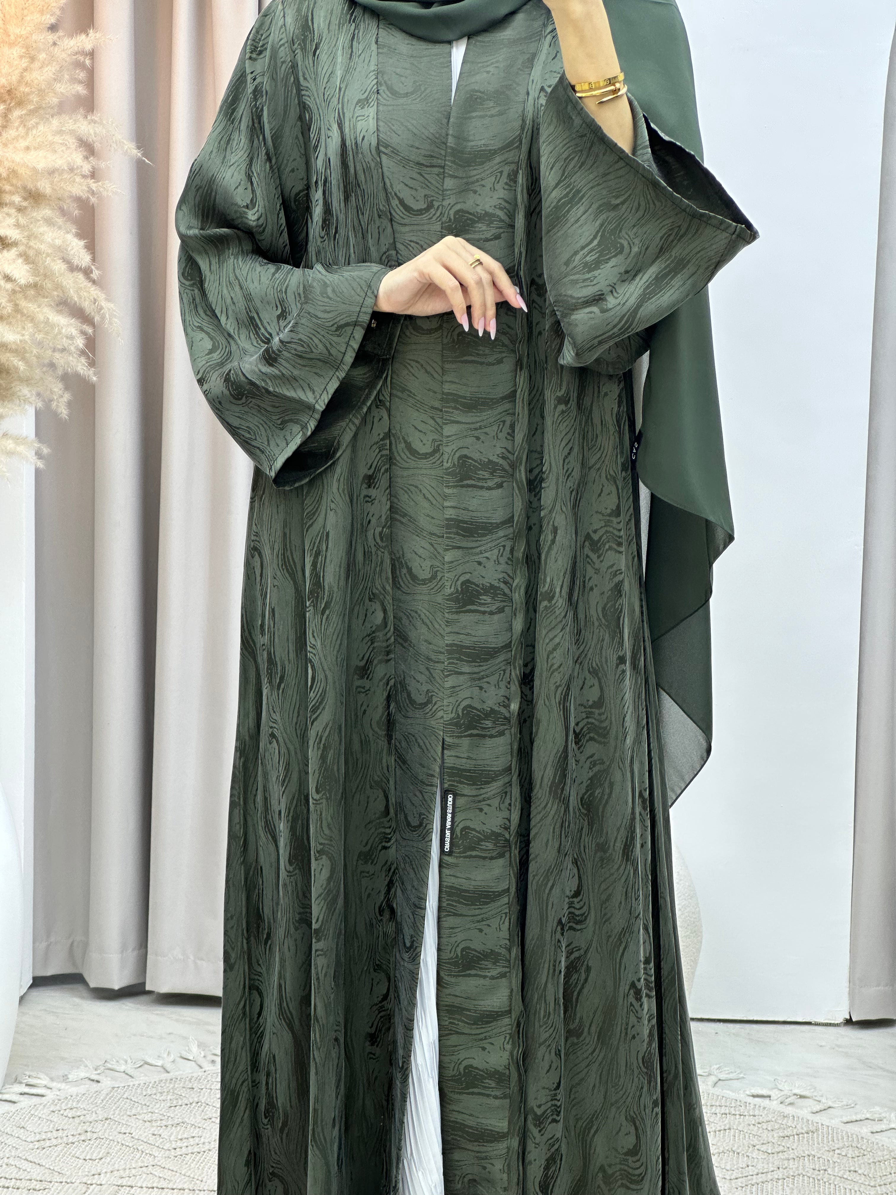 C Green Shimmer Premium Abaya