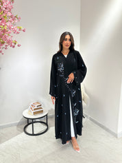 C 1044 Black Embroidered Abaya