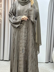 C Beige Shimmer Premium Abaya