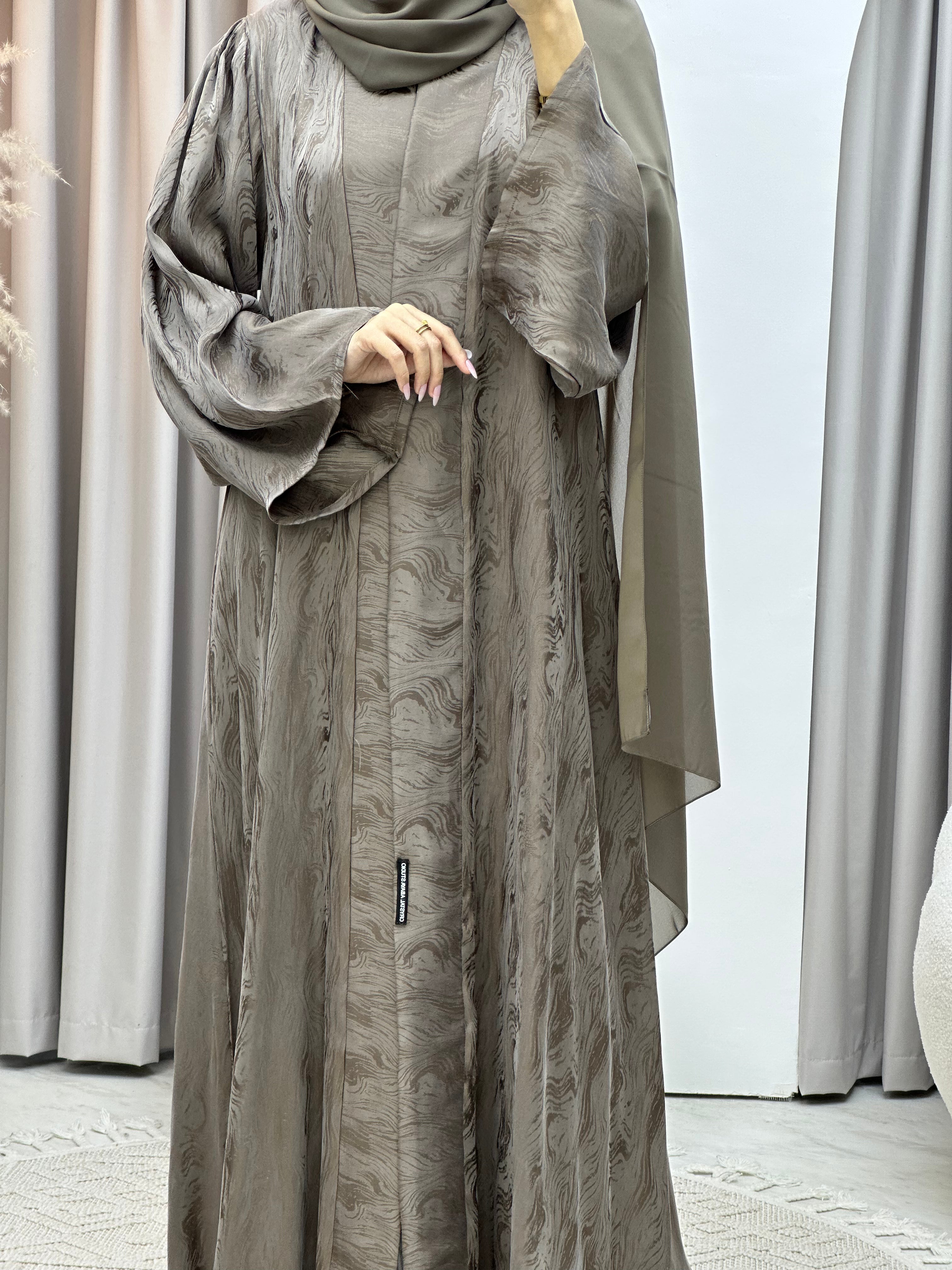 C Beige Shimmer Premium Abaya