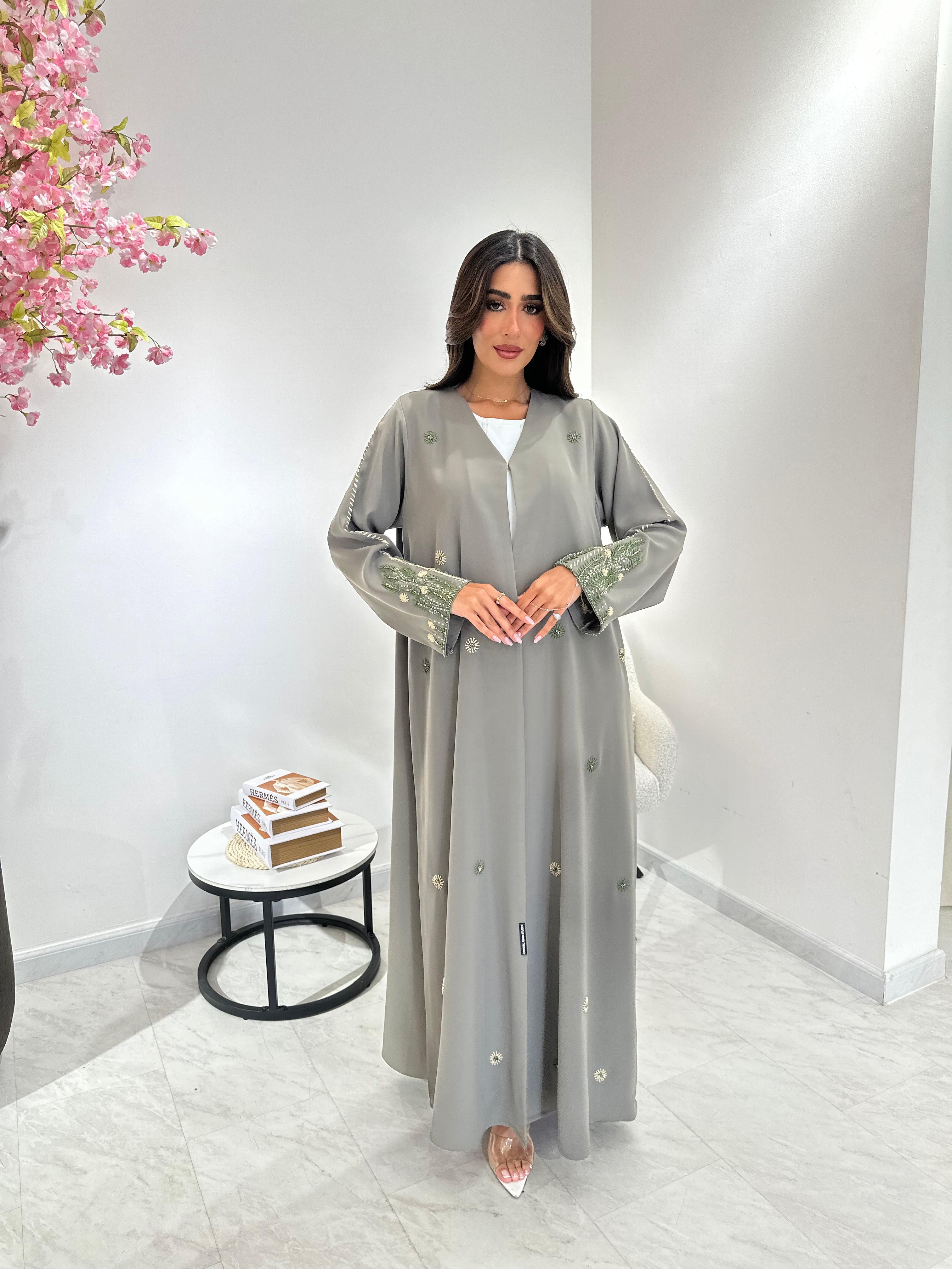 C 1045 Mint Beaded Abaya