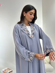 C 1046 Grey Coat Abaya