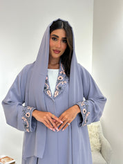 C 1046 Grey Coat Abaya