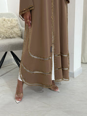 C 1047 Mustard Lace Abaya