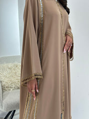 C 1047 Mustard Lace Abaya