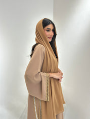 C 1047 Mustard Lace Abaya