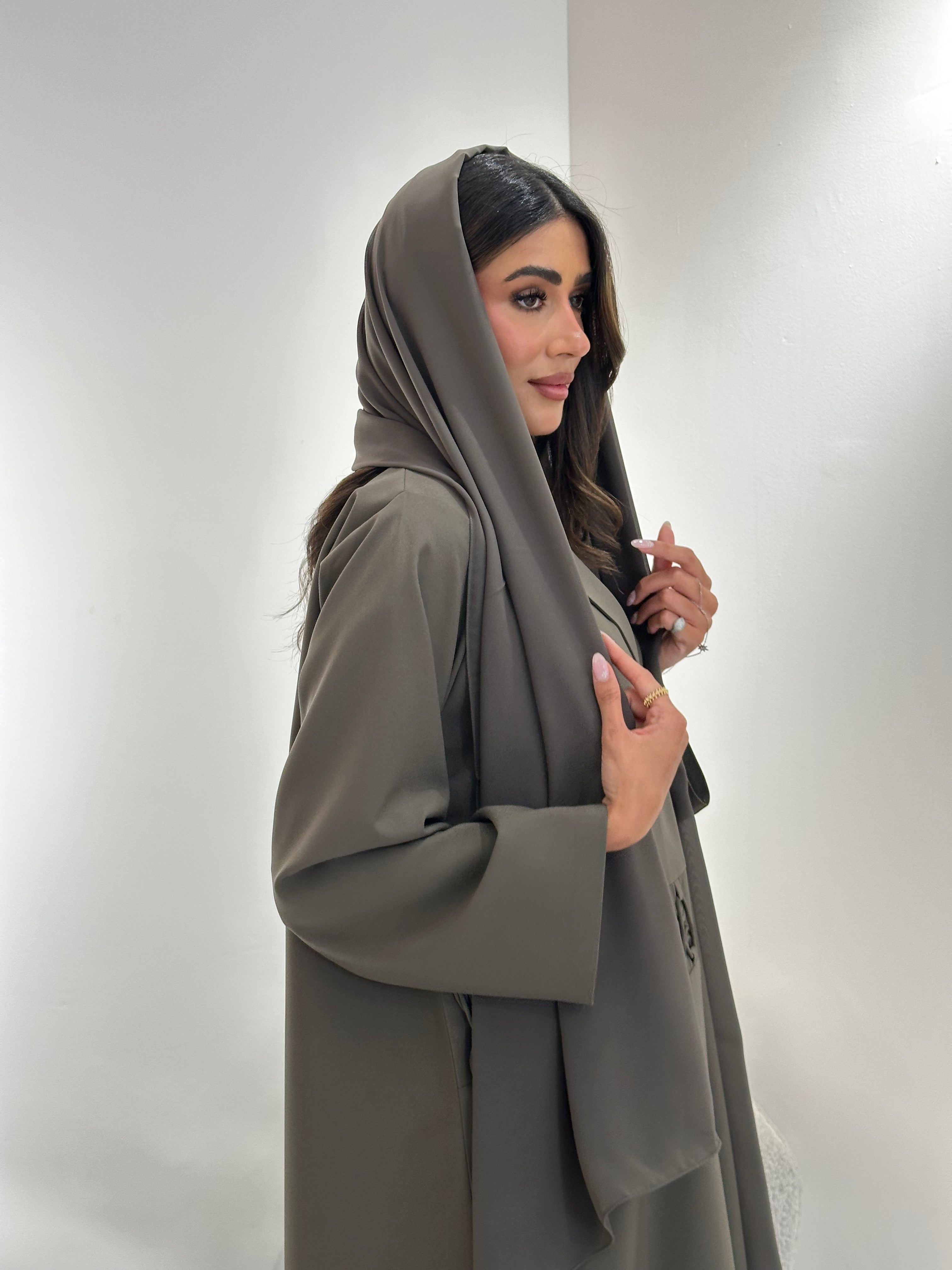 C 1048 Olive Coat Abaya