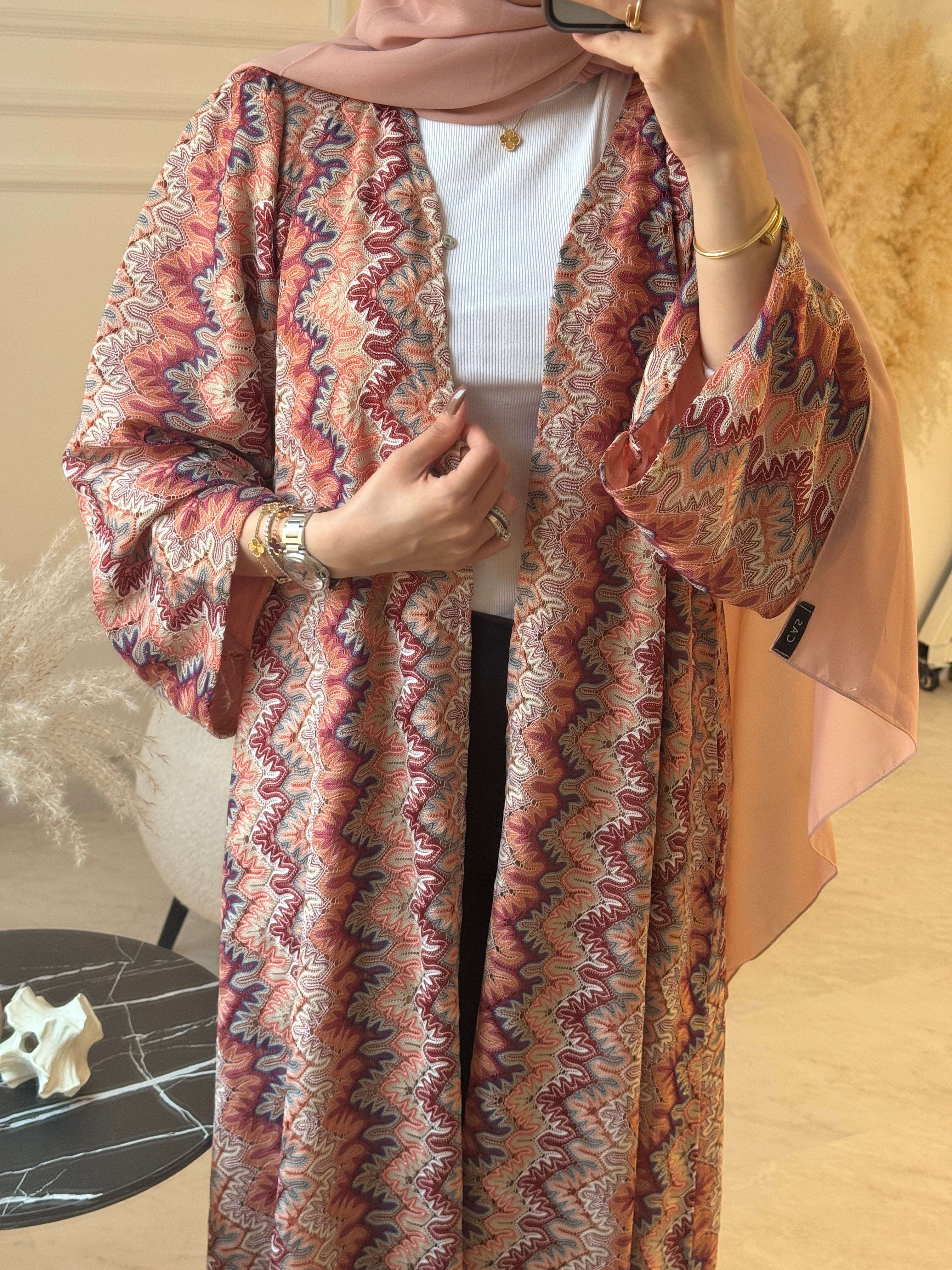 C 1224 Nectarine Wave Abaya