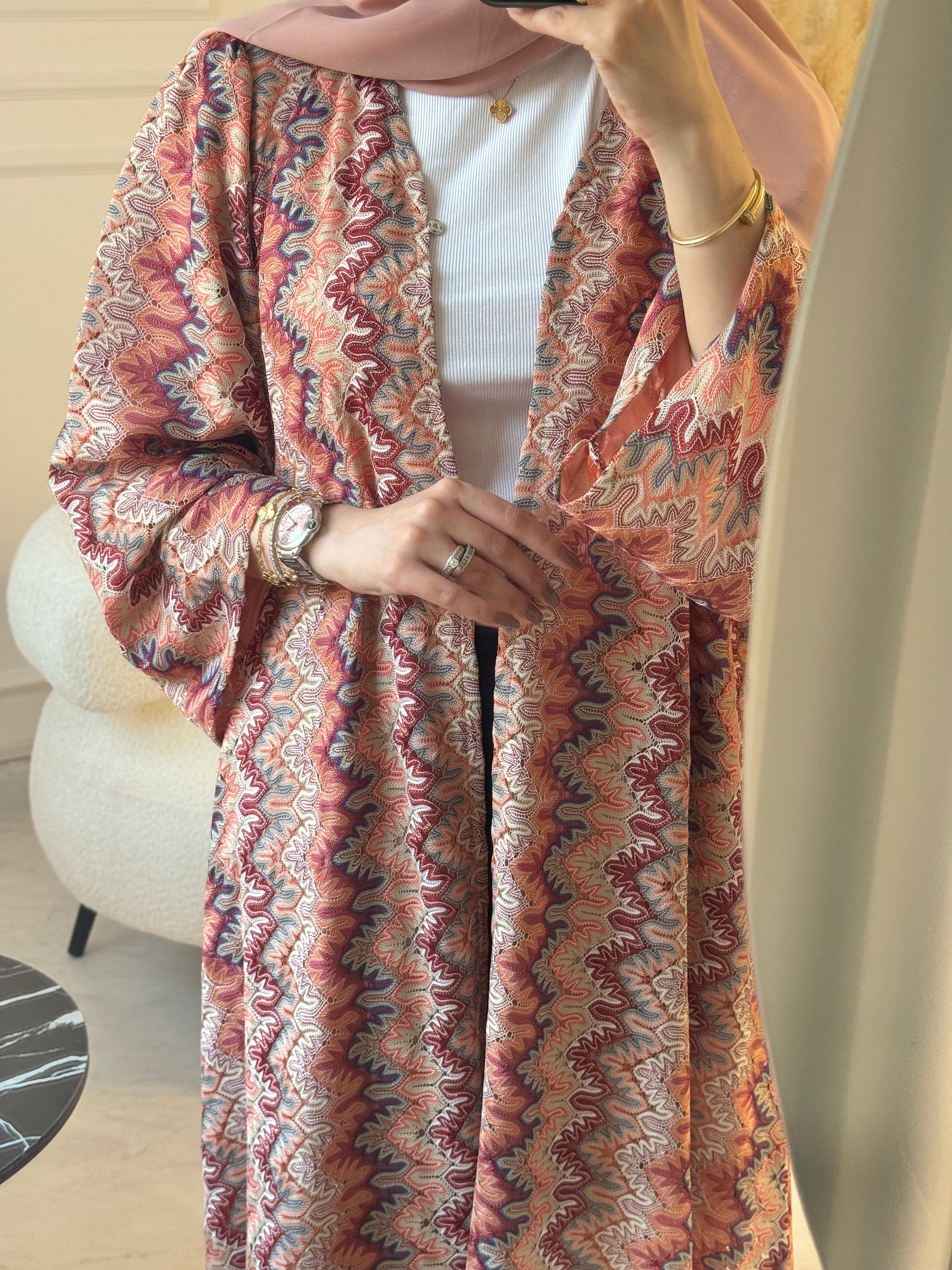 C 1224 Nectarine Wave Abaya