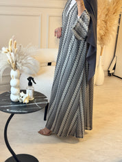 C 1222 Charcoal Wave Abaya
