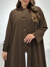 عباية مطبوعة بنقشة زنبق أسود C 1254