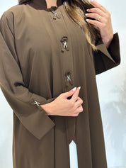 عباية مطبوعة بنقشة زنبق أسود C 1254