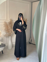 C 1054 Black Embroidered Abaya