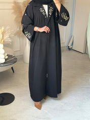 C 1054 Black Embroidered Abaya