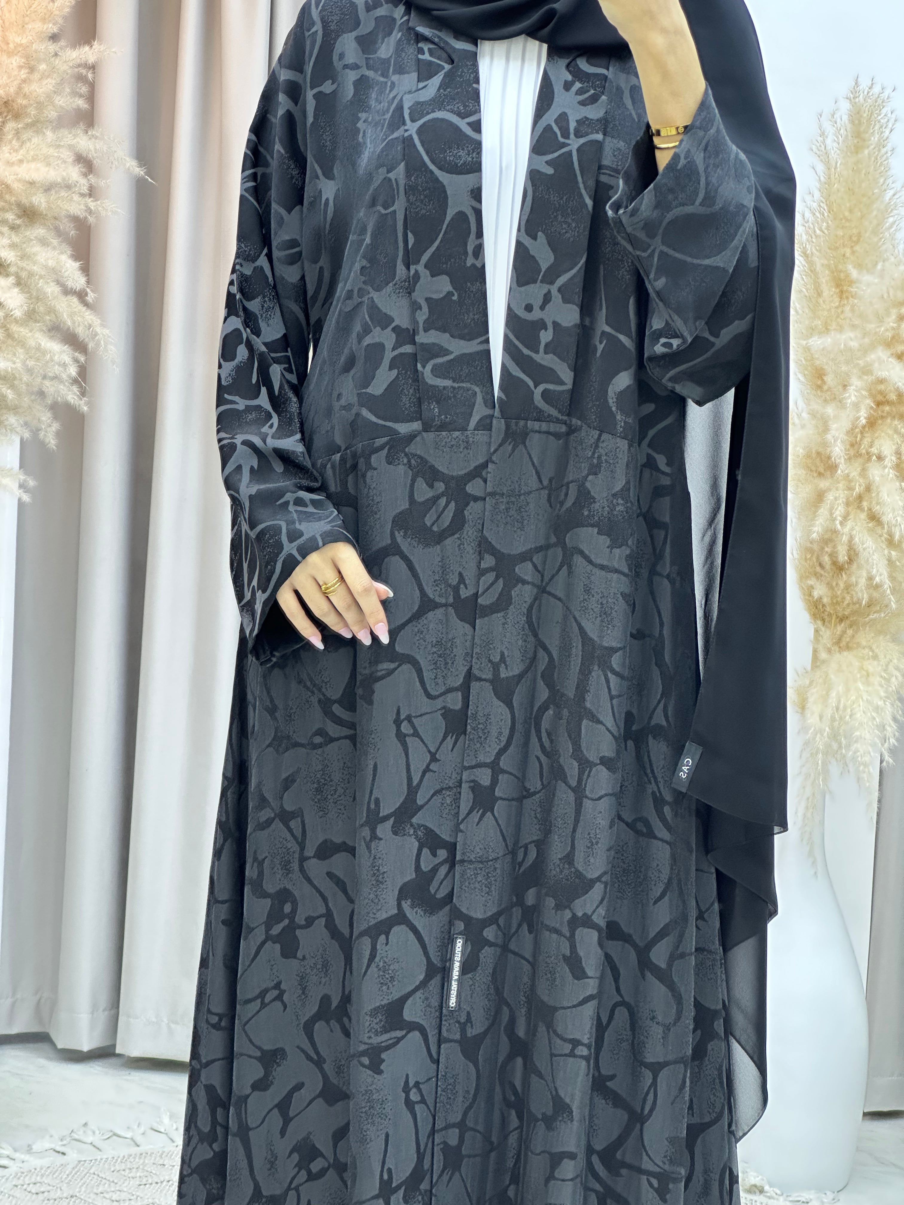 C Black Work Abaya 184