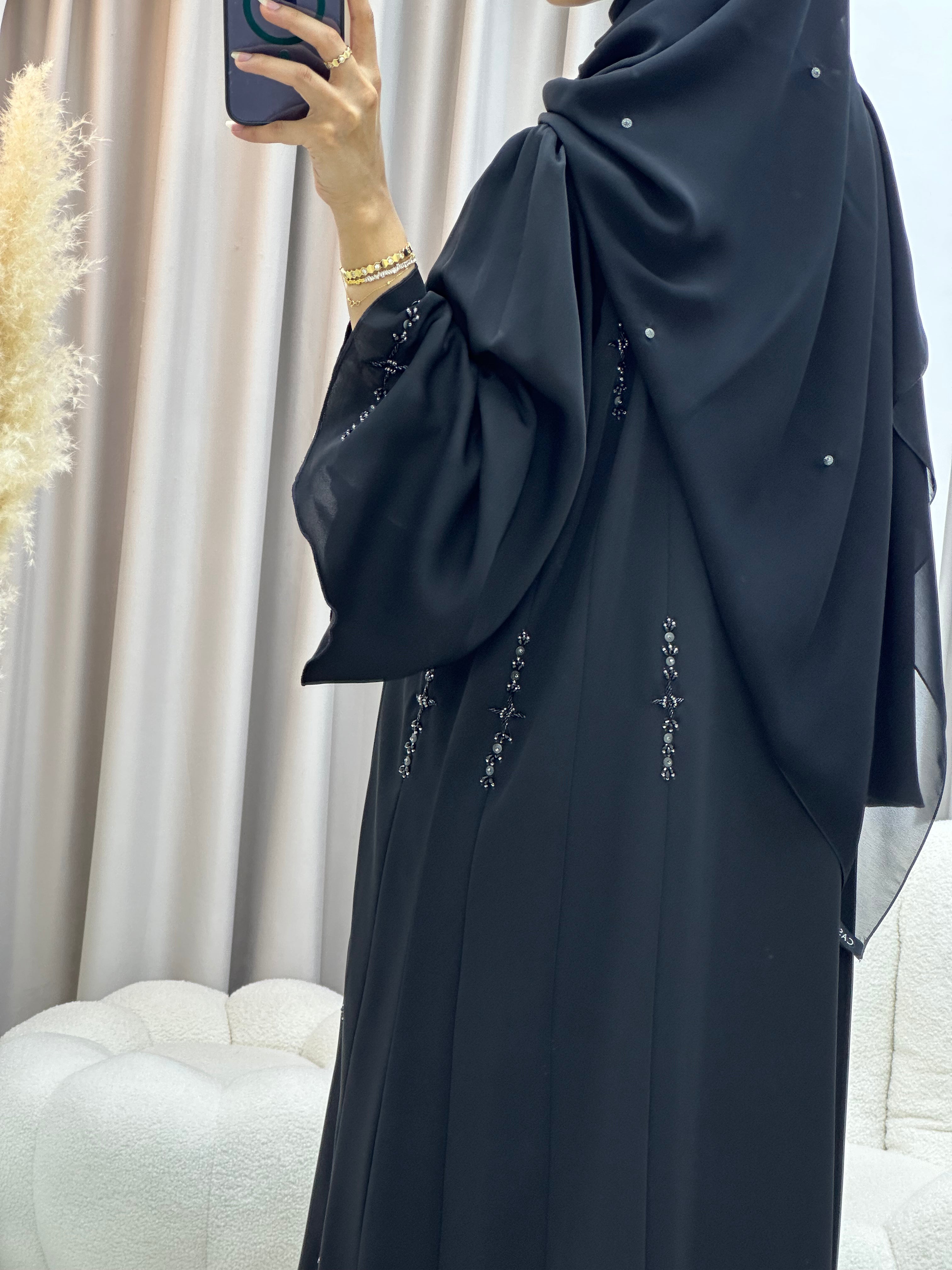 C 0553 Black Work Abaya