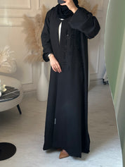 C 1056 Black Beaded Abaya