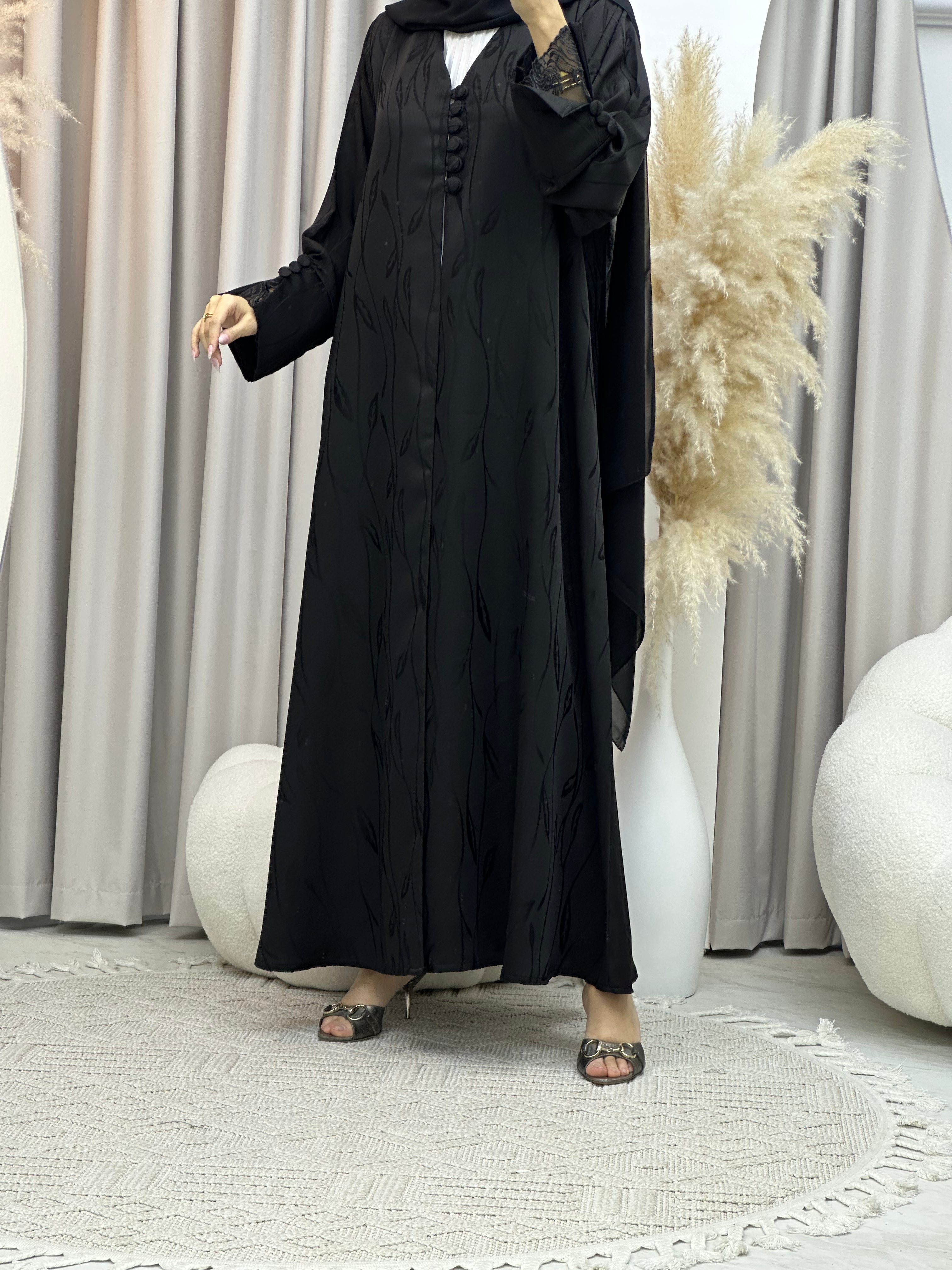 C Black Work Abaya 187