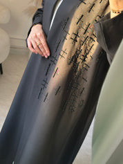 C 1056 Black Beaded Abaya