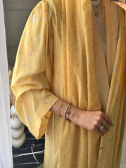 C 1251 Honey Gold Printed Abaya