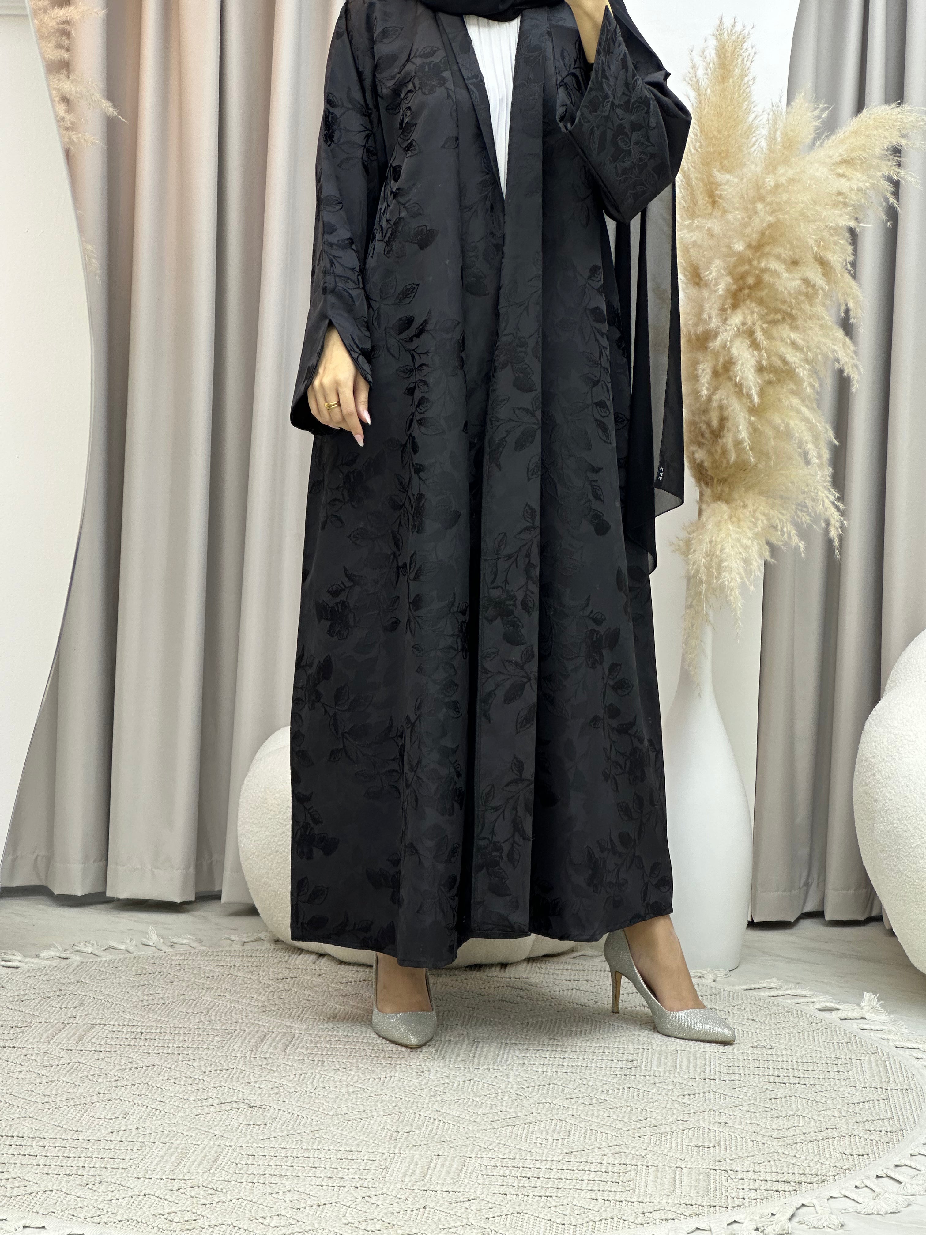 C Black Work Abaya 185