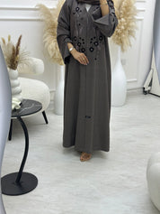 C 1068 Brown Beaded Abaya