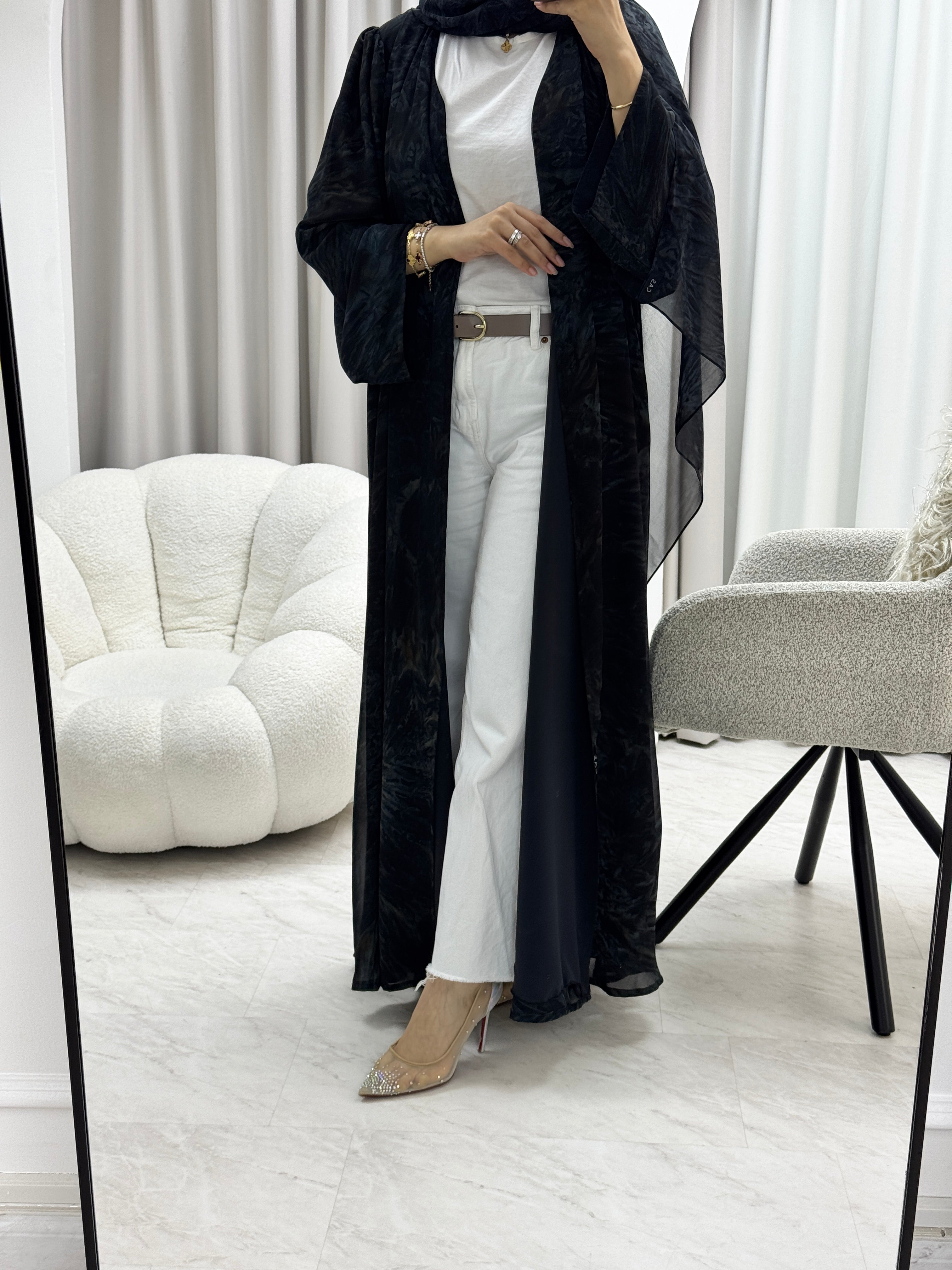 C 1279-02 Moonlight Tie Dye Abaya