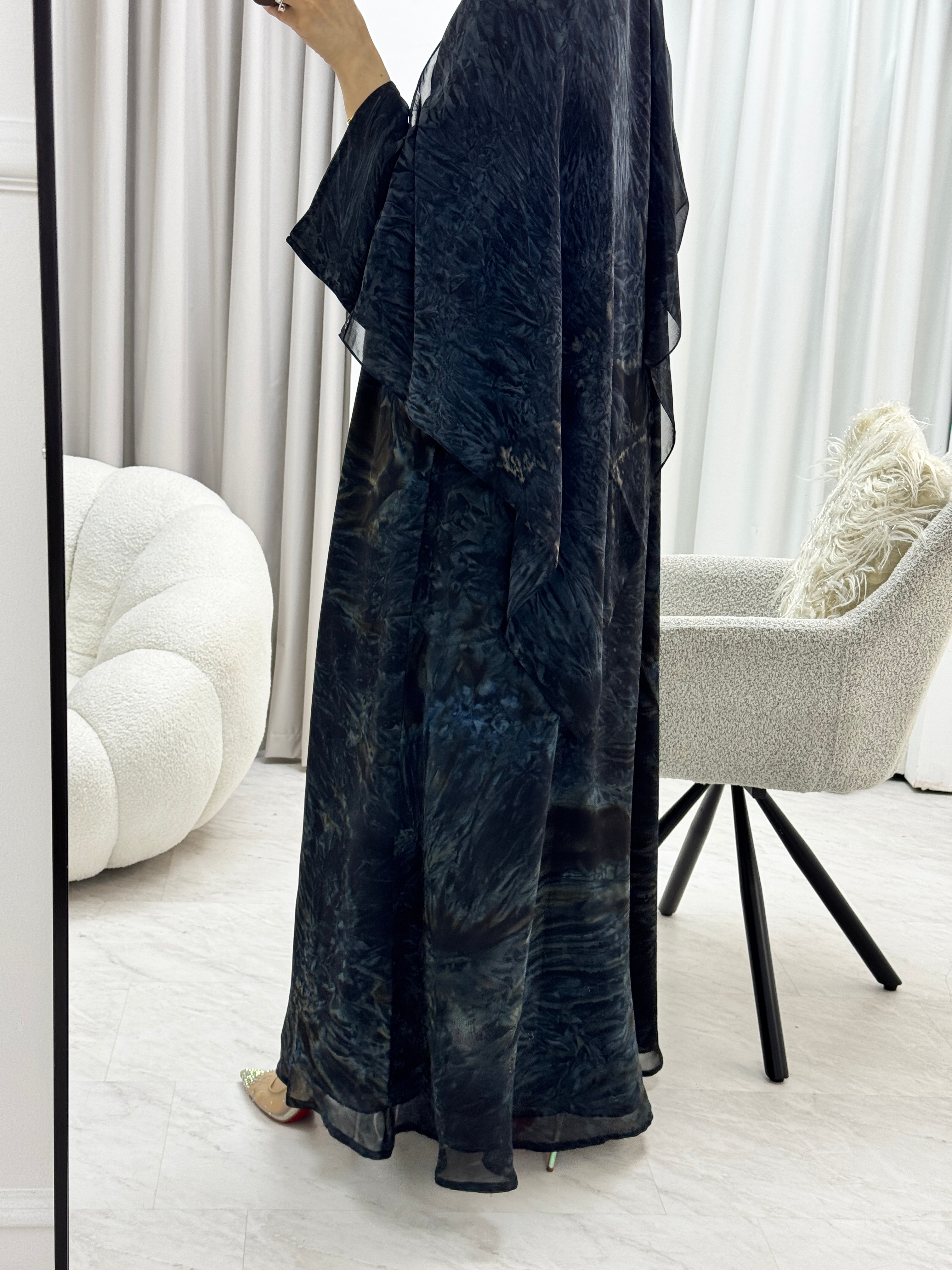 C 1279-02 Moonlight Tie Dye Abaya