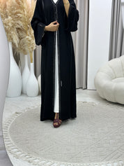 عباية كلاسيكية سوداء من الدانتيل C 0559