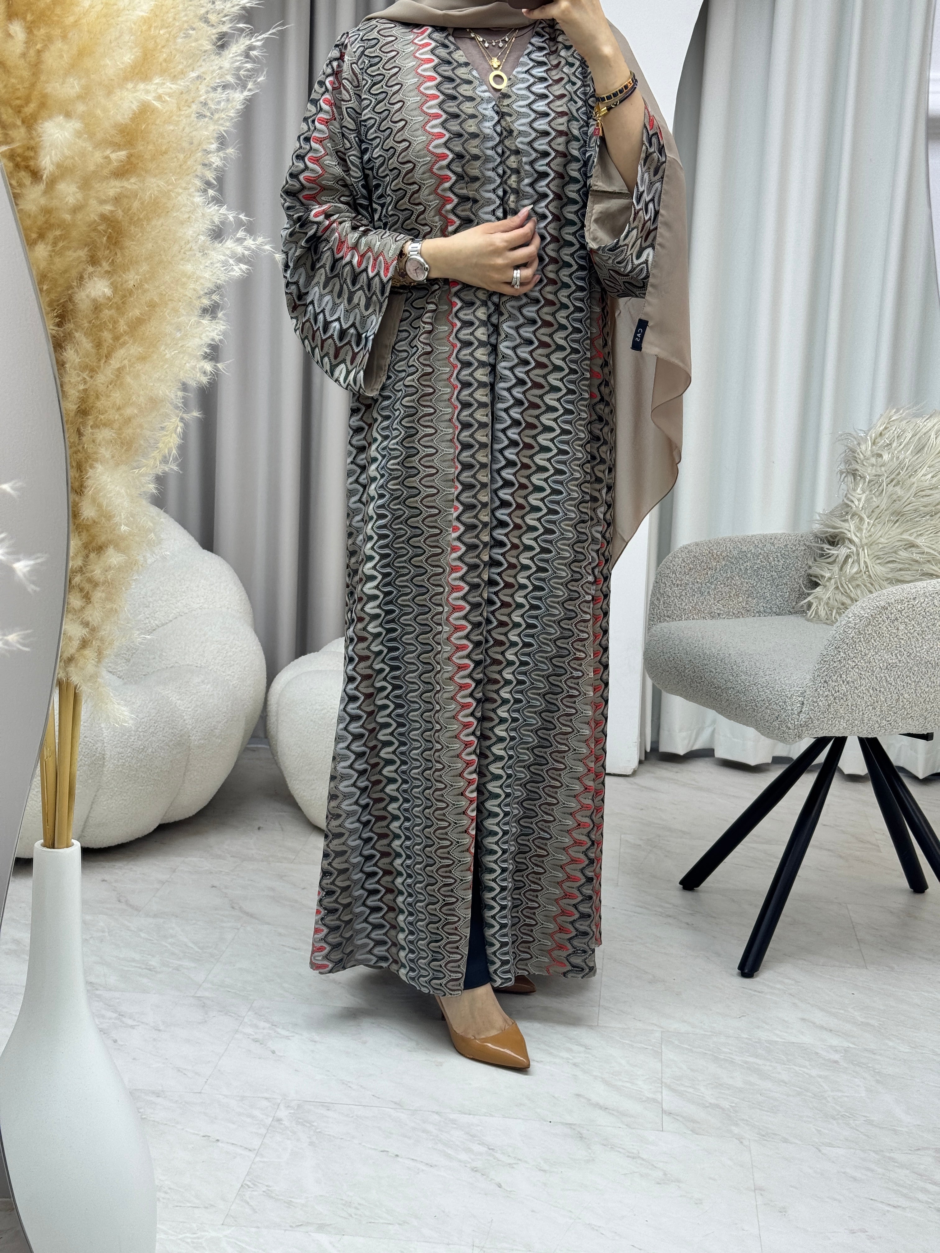 C 1283-01 Sepia Wave Abaya