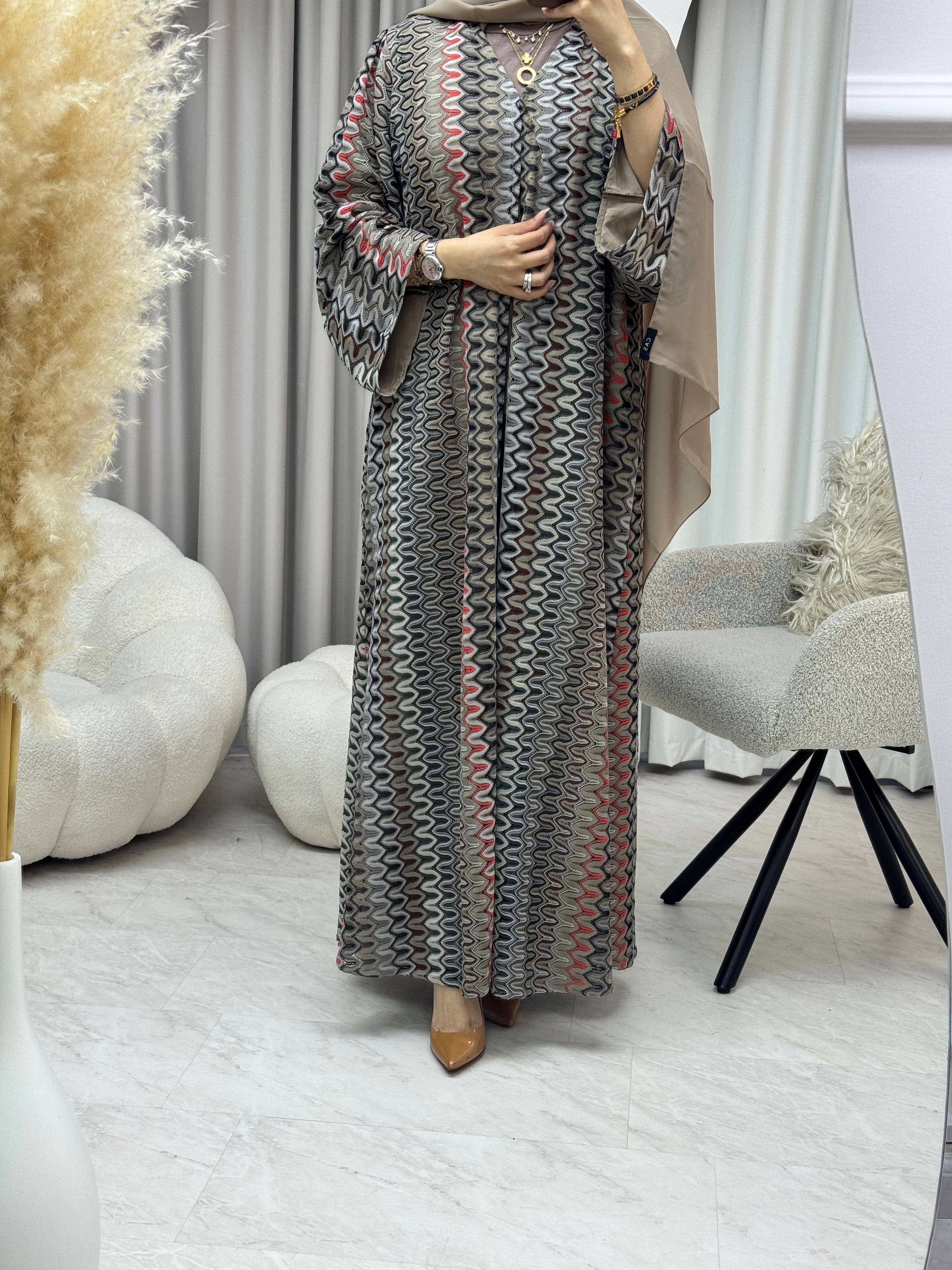 C 1283-01 Sepia Wave Abaya