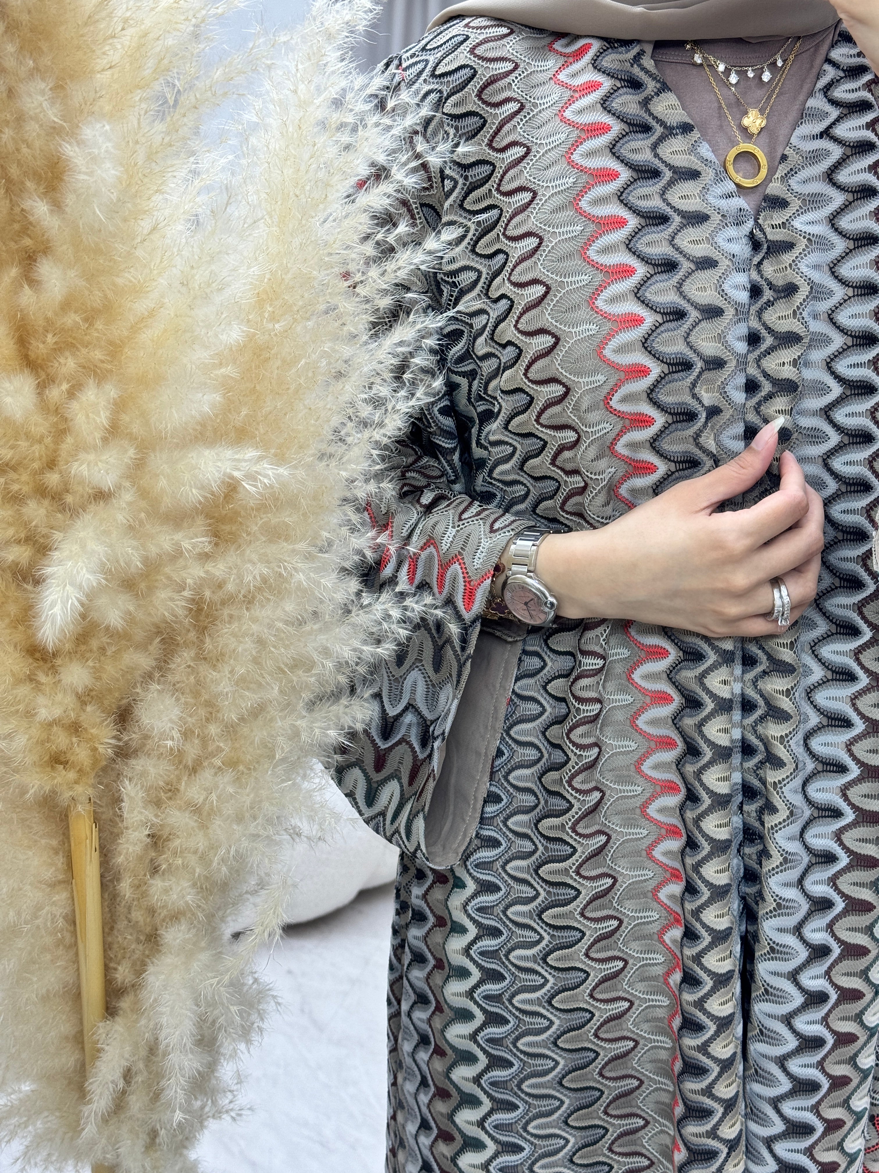 C 1283-01 Sepia Wave Abaya