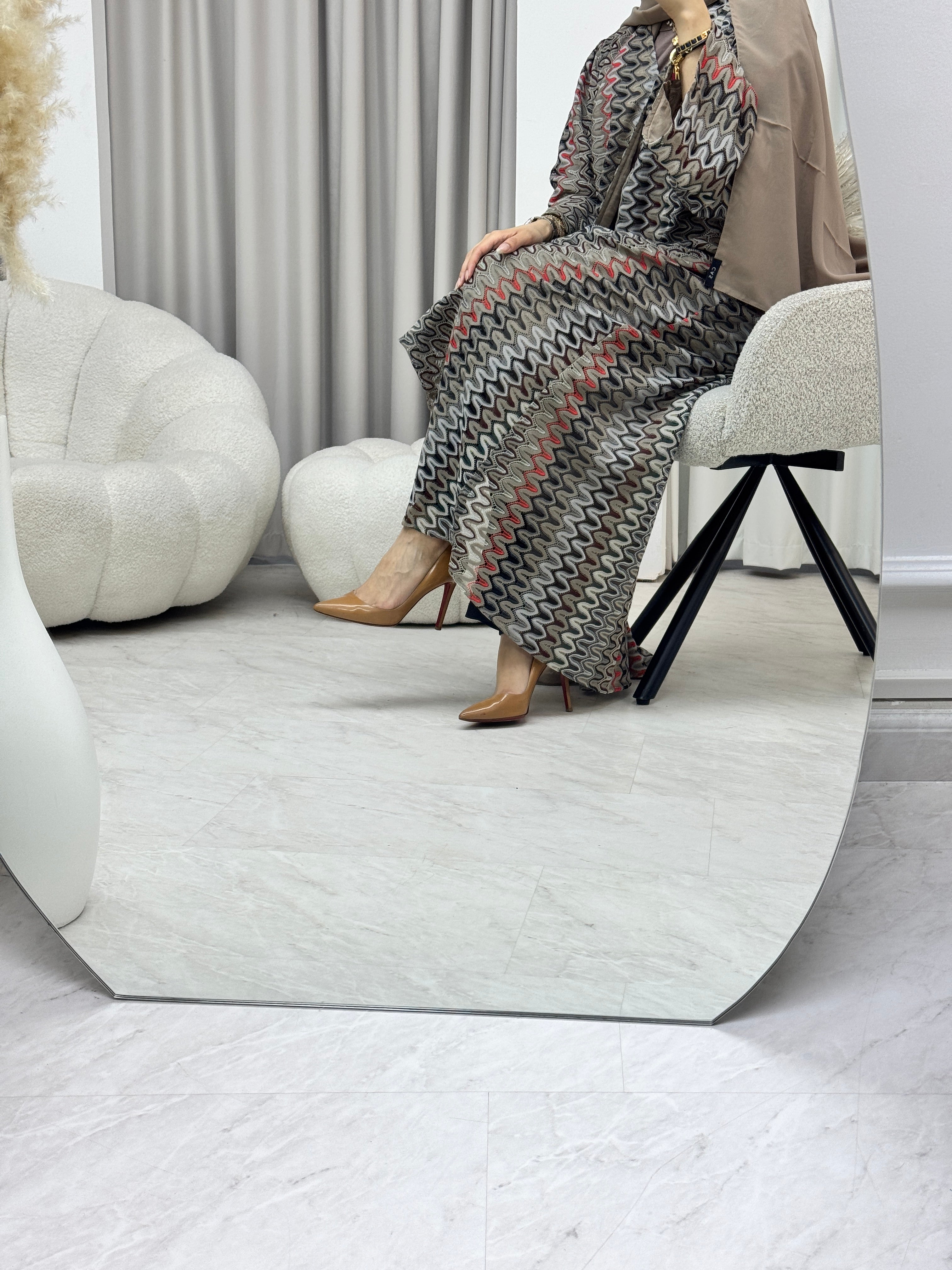 C 1283-01 Sepia Wave Abaya