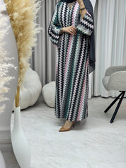 عباية موجة فضية خضراء C 1283-02