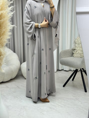 C 1284-03 Wisteria Bloom Embroidered Abaya