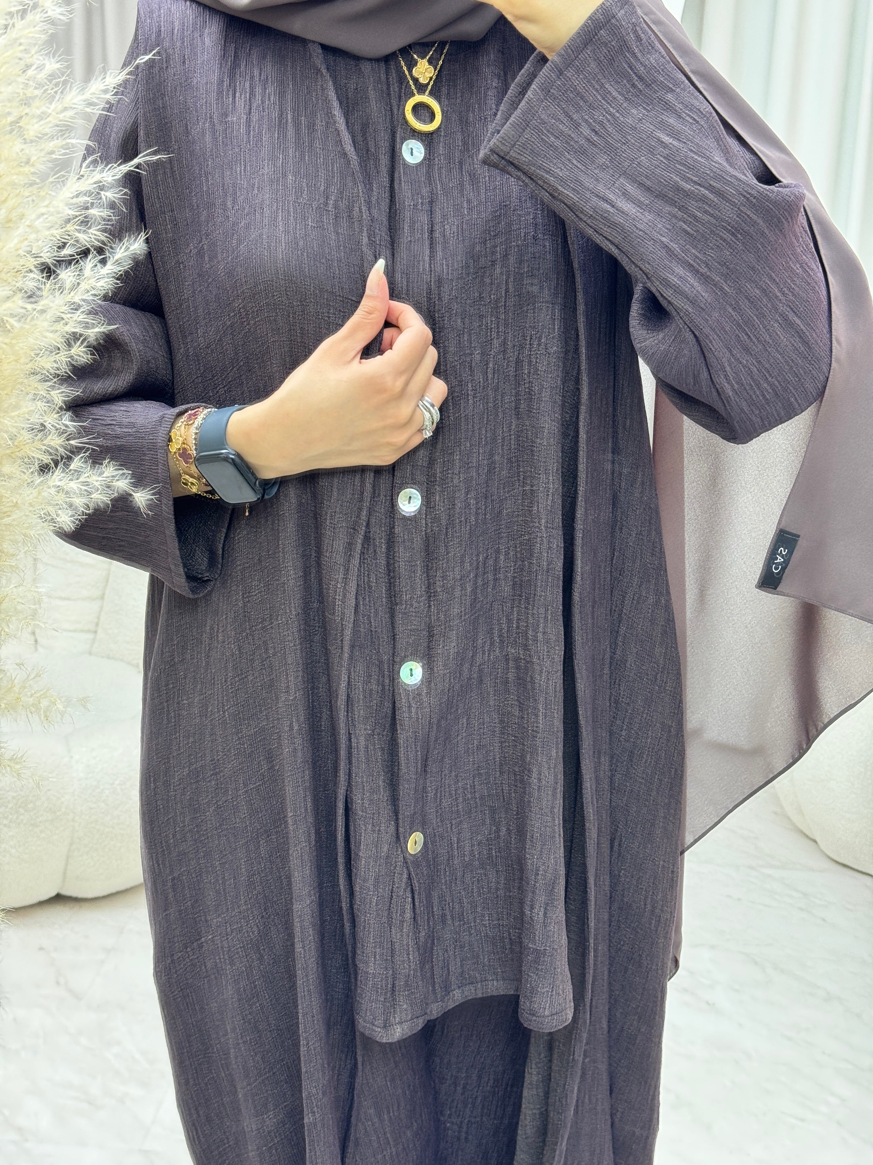 C 1285-05 Dark Purple Travel Set Abaya