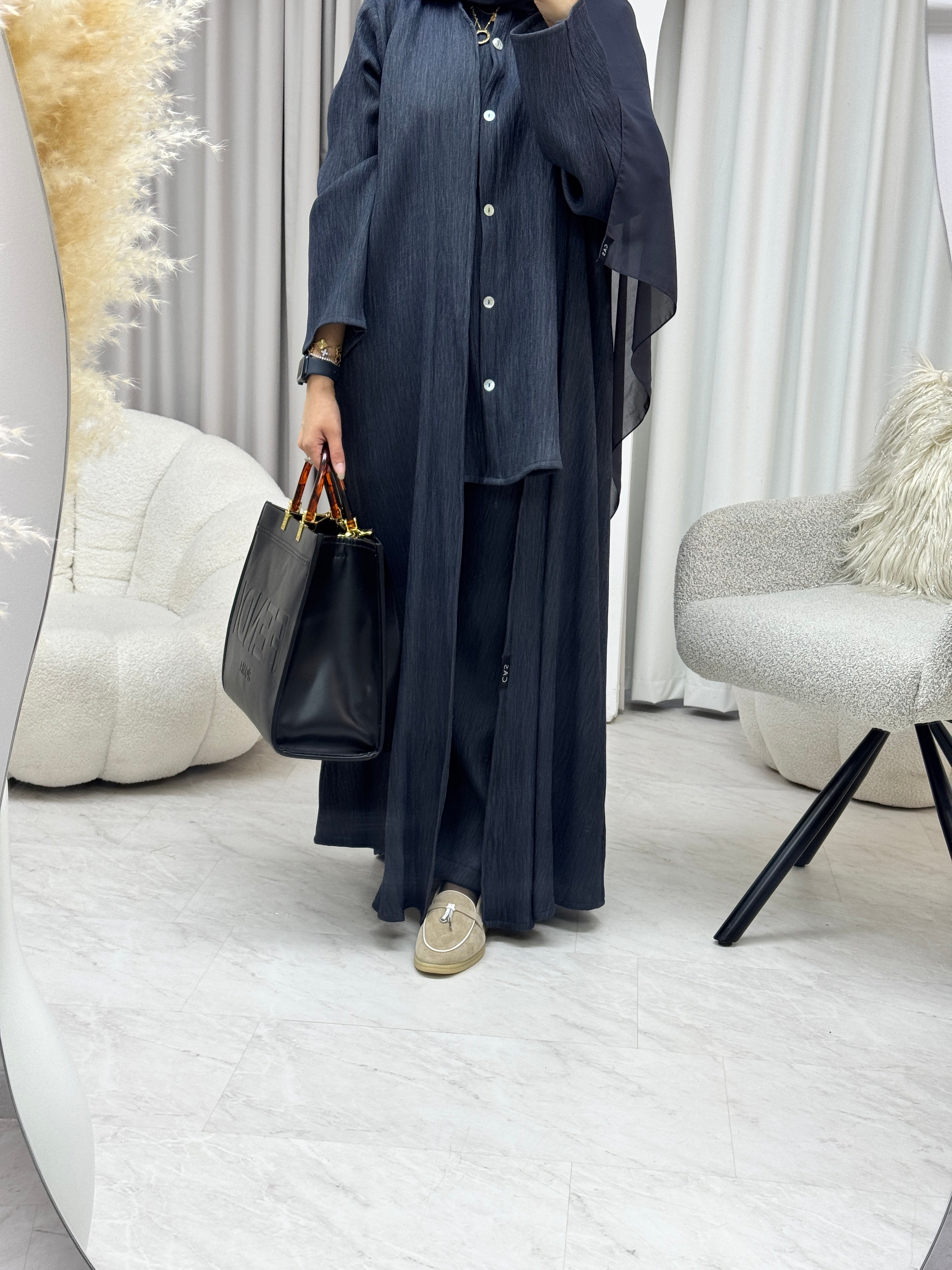 C 1285-01 Dark Grey Travel Set Abaya