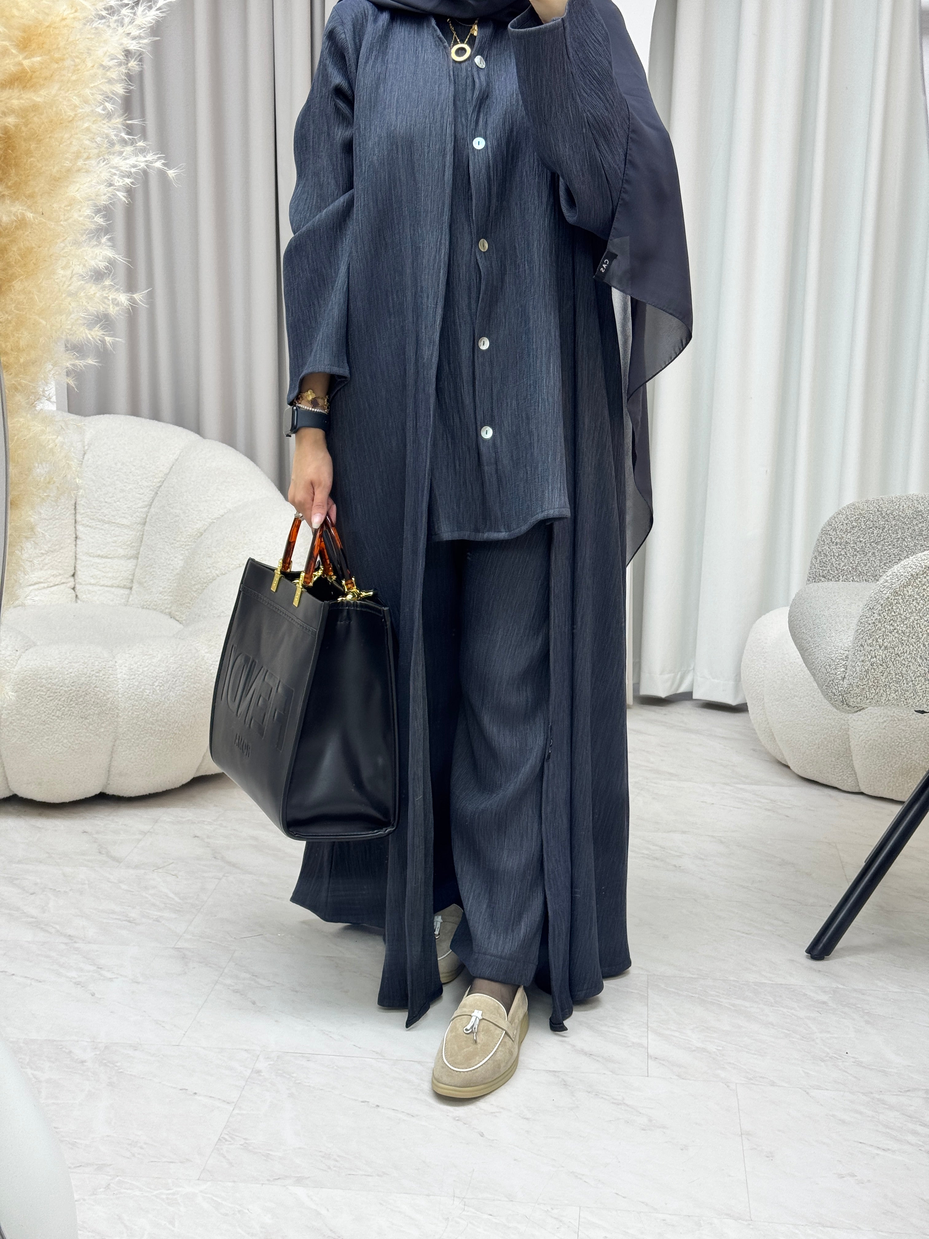 C 1285-01 Dark Grey Travel Set Abaya